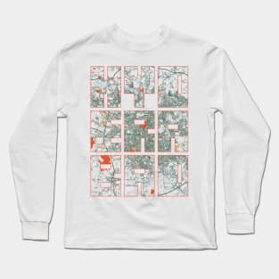 Hyderabad, India City Map Typography - Bohemian Long Sleeve T-Shirt